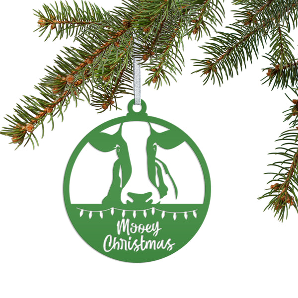 Metal Mooey Christmas Ornament, Farm Ornament, Holiday Decor-Cow Ornament-Decor