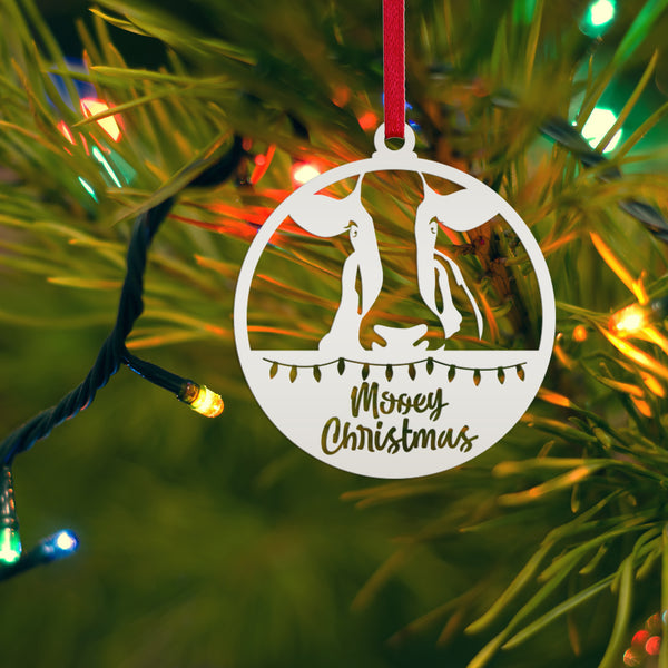 Metal Mooey Christmas Ornament, Farm Ornament, Holiday Decor-Cow Ornament-Decor