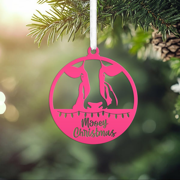 Metal Mooey Christmas Ornament, Farm Ornament, Holiday Decor-Cow Ornament-Decor