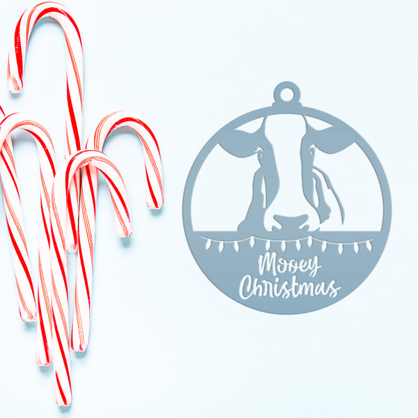Metal Mooey Christmas Ornament, Farm Ornament, Holiday Decor-Cow Ornament-Decor