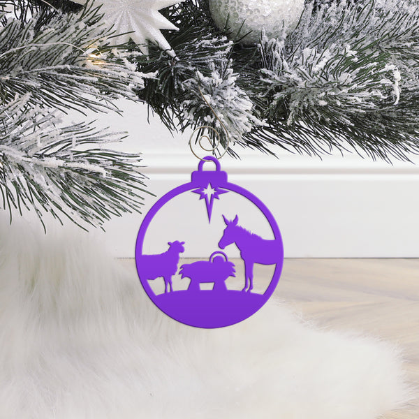 Christmas Manger Animals Ornament - Charming Holiday Decor - Festive Winter Decorations - Christian Metal Art - Elegant Nativity Trinket