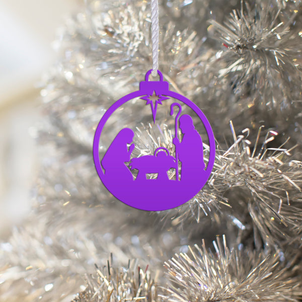 Holiday Nativity Ornament - Metal Manger Scene Design - Charming Christmas Decor - Seasonal Decorations - Christian Art - Birth of Jesus