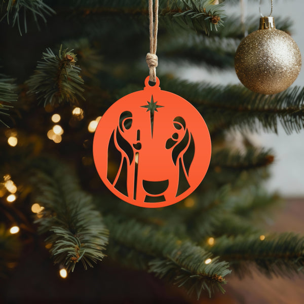 Metal Christmas Decor - Nativity Scene Ornament - Faith Inspired Holiday Decorations - Christian Manger Scene Trinket - Unique Gifts for Her