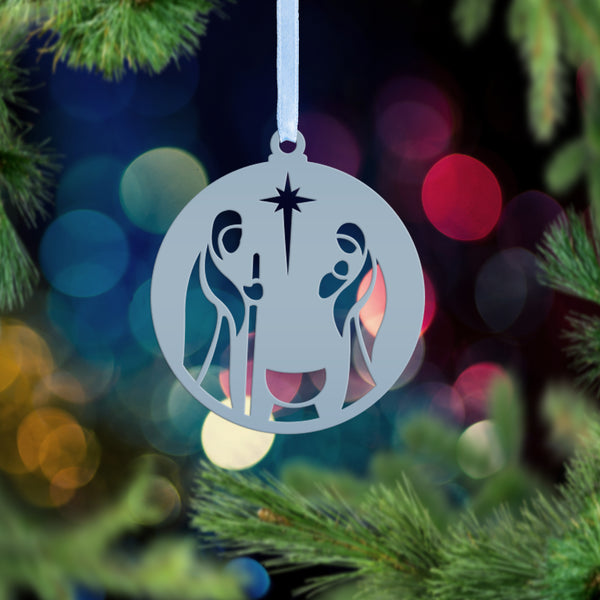 Metal Christmas Decor - Nativity Scene Ornament - Faith Inspired Holiday Decorations - Christian Manger Scene Trinket - Unique Gifts for Her