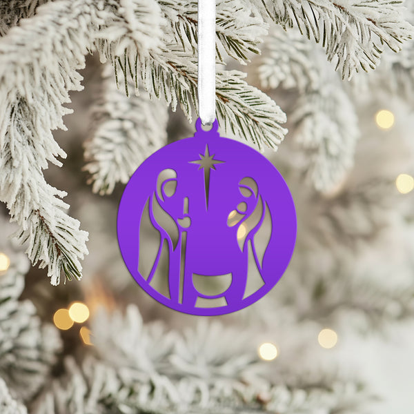 Metal Christmas Decor - Nativity Scene Ornament - Faith Inspired Holiday Decorations - Christian Manger Scene Trinket - Unique Gifts for Her