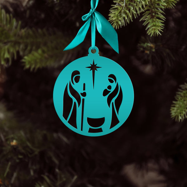 Metal Christmas Decor - Nativity Scene Ornament - Faith Inspired Holiday Decorations - Christian Manger Scene Trinket - Unique Gifts for Her