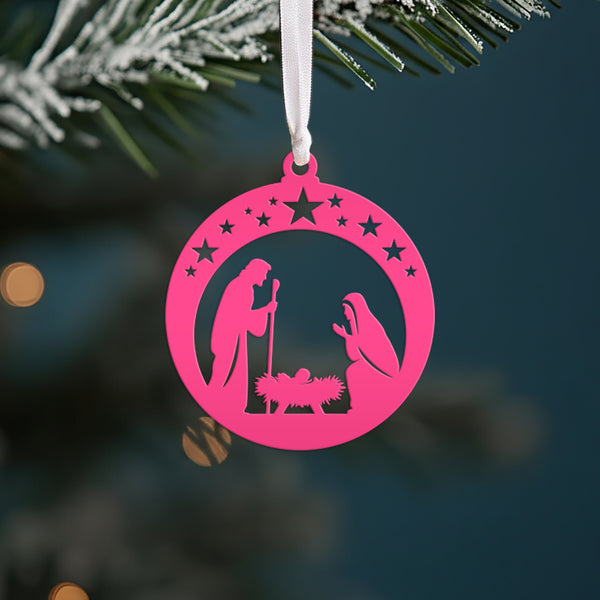Christmas Metal Nativity Ornament - Charming Holiday Decor - Cute Seasonal Decorations - Unique Stocking Stuffers - Manger Scene Ornaments