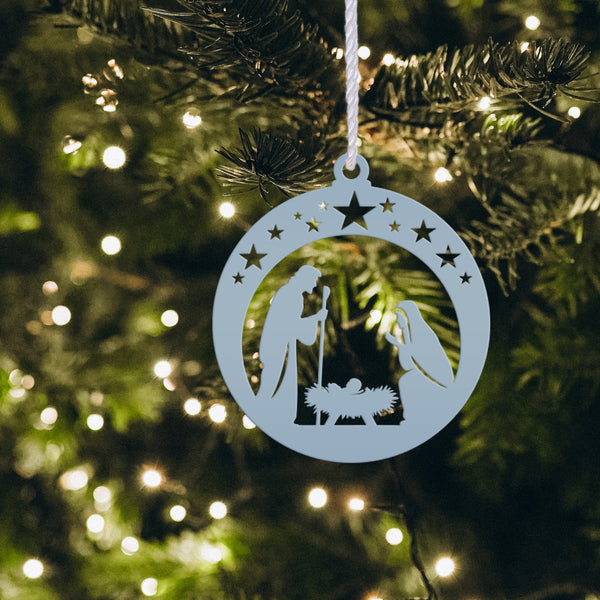 Christmas Metal Nativity Ornament - Charming Holiday Decor - Cute Seasonal Decorations - Unique Stocking Stuffers - Manger Scene Ornaments