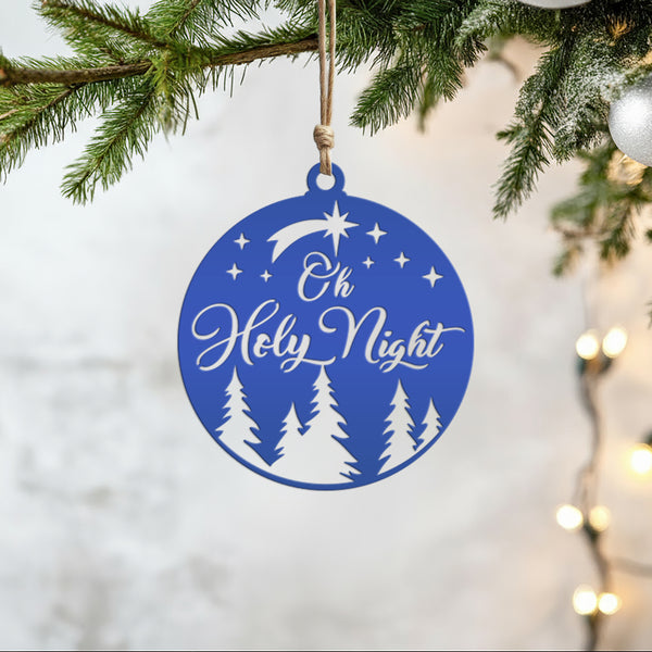 Metal O Holy Night Holiday Ornament - Charming Christmas Decor - Cute Xmas Trinket - Stocking Stuffer Gifts - Festive Winter Decorations