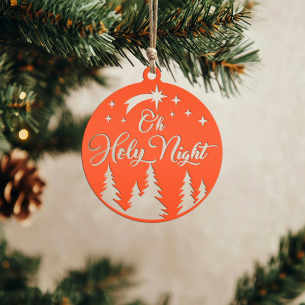 Metal O Holy Night Holiday Ornament - Charming Christmas Decor - Cute Xmas Trinket - Stocking Stuffer Gifts - Festive Winter Decorations