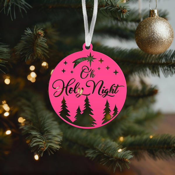 Metal O Holy Night Holiday Ornament - Charming Christmas Decor - Cute Xmas Trinket - Stocking Stuffer Gifts - Festive Winter Decorations