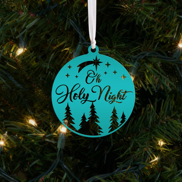 Metal O Holy Night Holiday Ornament - Charming Christmas Decor - Cute Xmas Trinket - Stocking Stuffer Gifts - Festive Winter Decorations