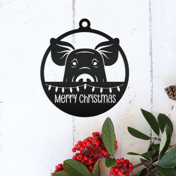 Pig Metal Ornament, Farm Ornament