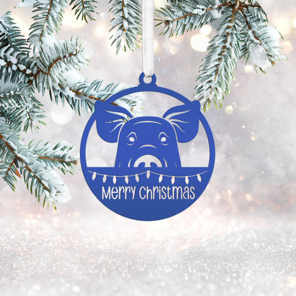 Pig Metal Ornament, Farm Ornament