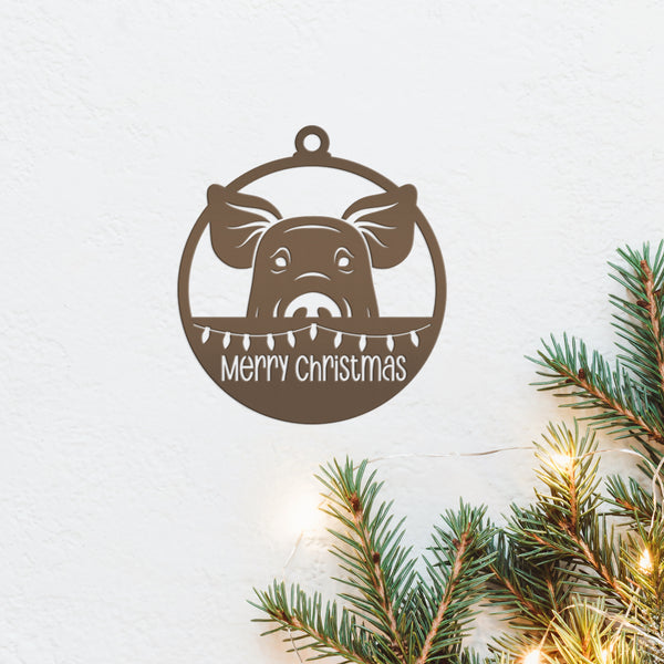 Pig Metal Ornament, Farm Ornament