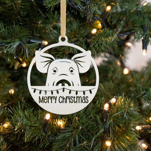 Pig Metal Ornament, Farm Ornament