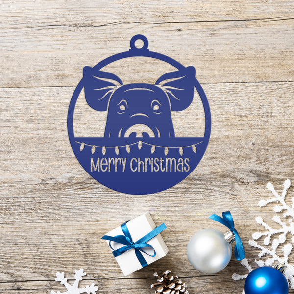 Pig Metal Ornament, Farm Ornament