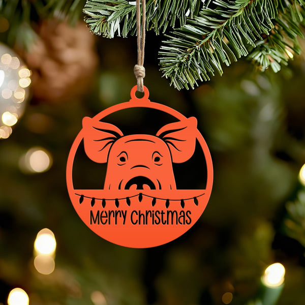 Pig Metal Ornament, Farm Ornament