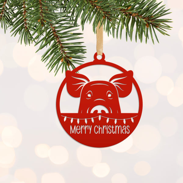 Pig Metal Ornament, Farm Ornament