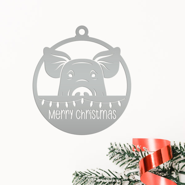Pig Metal Ornament, Farm Ornament