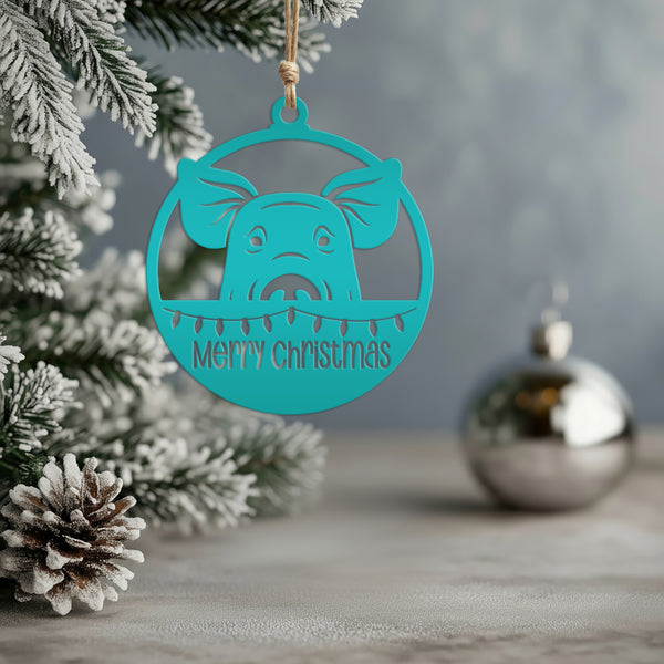 Pig Metal Ornament, Farm Ornament