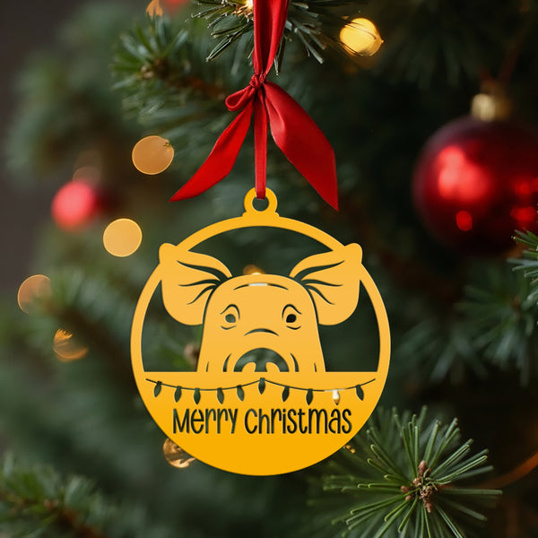 Pig Metal Ornament, Farm Ornament