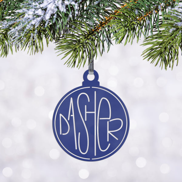 Santa's Reindeer Names Metal Christmas/Holiday Ornaments