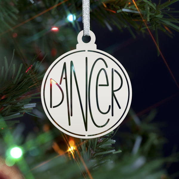 Santa's Reindeer Names Metal Christmas/Holiday Ornaments