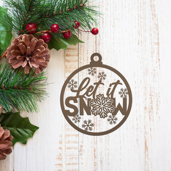 Assorted Snow Themed Metal Christmas/Holiday Ornaments