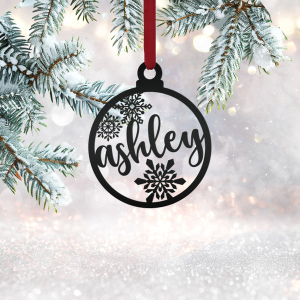 Personalized Snowflake Metal Christmas/Holiday Ornament