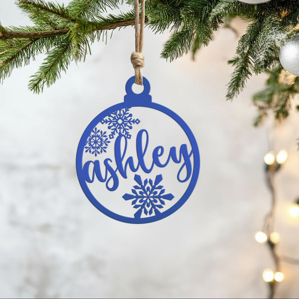 Personalized Snowflake Metal Christmas/Holiday Ornament