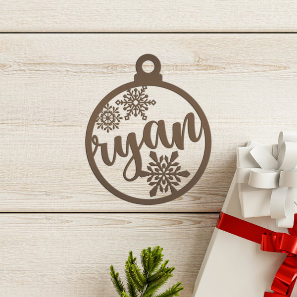 Personalized Snowflake Metal Christmas/Holiday Ornament