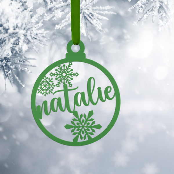 Personalized Snowflake Metal Christmas/Holiday Ornament