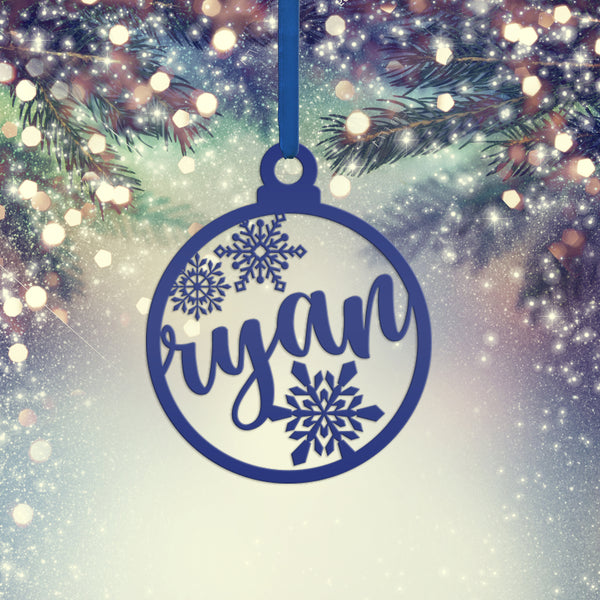 Personalized Snowflake Metal Christmas/Holiday Ornament