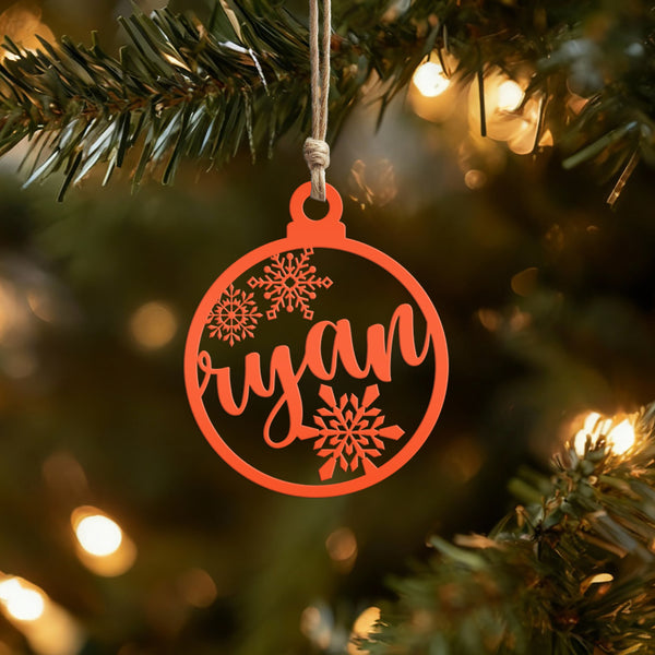 Personalized Snowflake Metal Christmas/Holiday Ornament