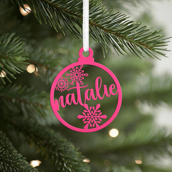 Personalized Snowflake Metal Christmas/Holiday Ornament