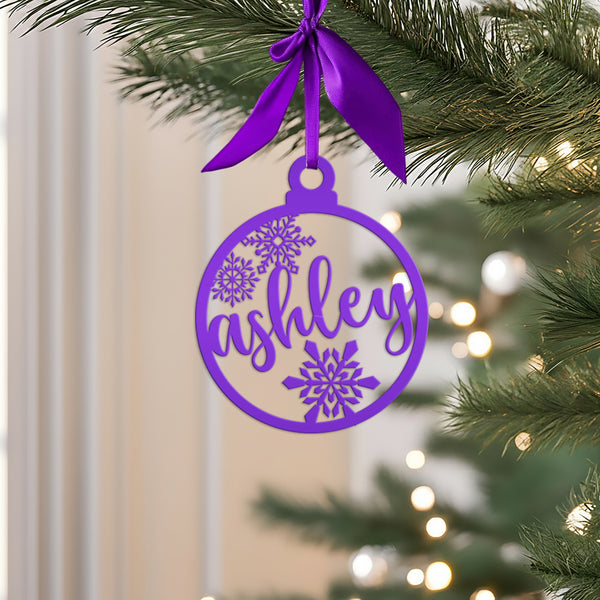 Personalized Snowflake Metal Christmas/Holiday Ornament
