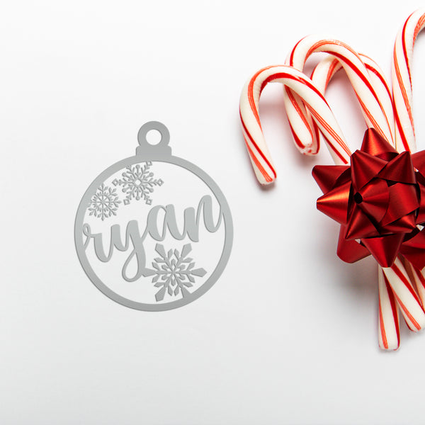 Personalized Snowflake Metal Christmas/Holiday Ornament