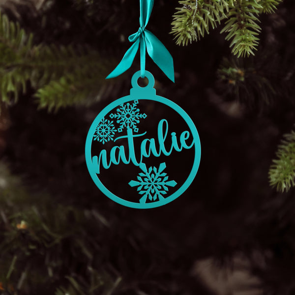 Personalized Snowflake Metal Christmas/Holiday Ornament