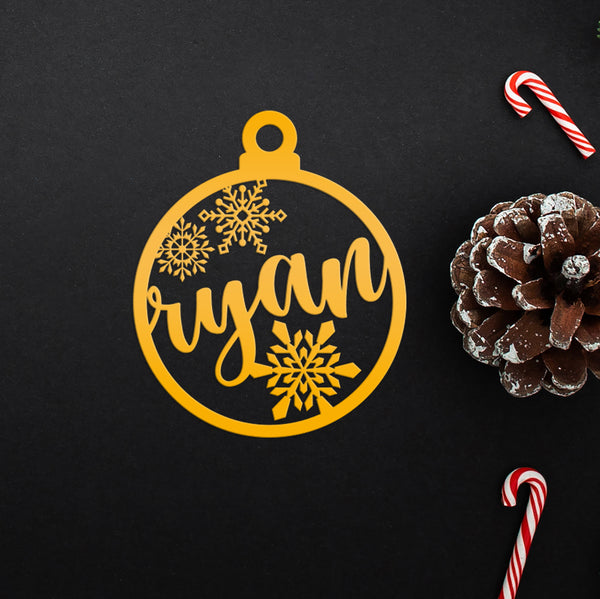 Personalized Snowflake Metal Christmas/Holiday Ornament