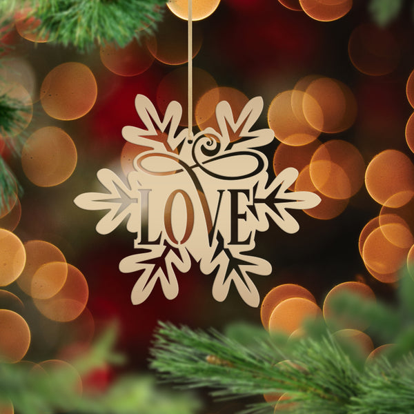 Snowflake with Inspirational Words Metal Christmas/Holiday Ornament