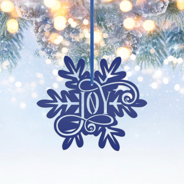 Snowflake with Inspirational Words Metal Christmas/Holiday Ornament