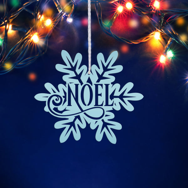 Snowflake with Inspirational Words Metal Christmas/Holiday Ornament
