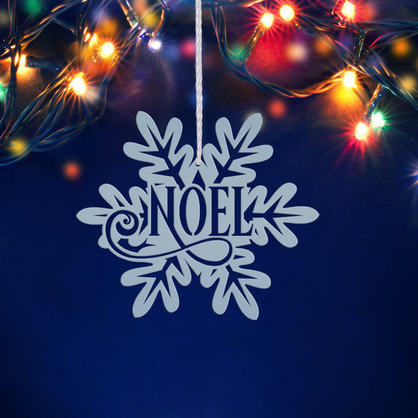 Snowflake with Inspirational Words Metal Christmas/Holiday Ornament
