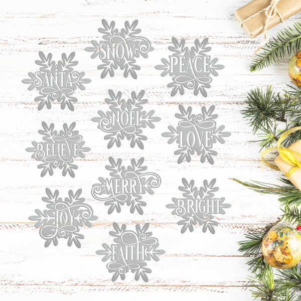 Snowflake with Inspirational Words Metal Christmas/Holiday Ornament