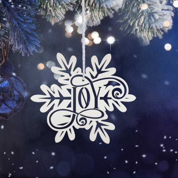 Snowflake with Inspirational Words Metal Christmas/Holiday Ornament