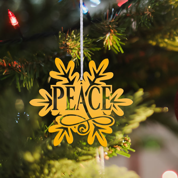 Snowflake with Inspirational Words Metal Christmas/Holiday Ornament