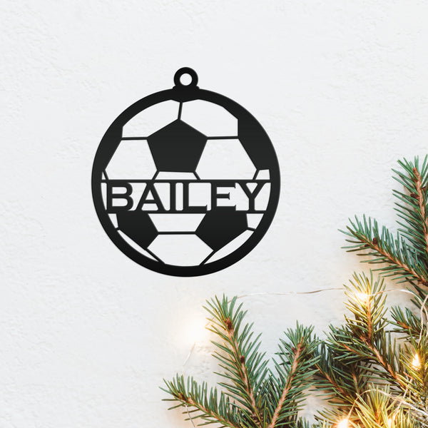 Personalized Soccer Metal Christmas/Holiday Ornament