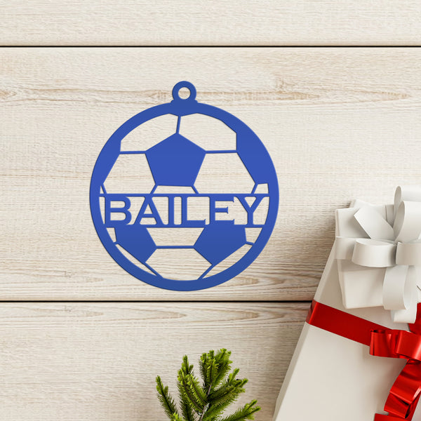 Personalized Soccer Metal Christmas/Holiday Ornament