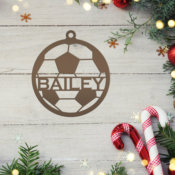 Personalized Soccer Metal Christmas/Holiday Ornament